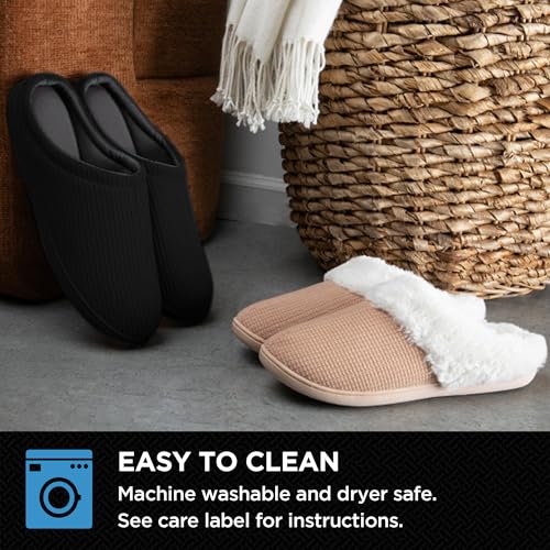 Brookstone Classic Comfort Memory Foam Indoor Slippers - Women's Memory Foam Cozy Slippers - Soft Plush, Non-Slip Sole4