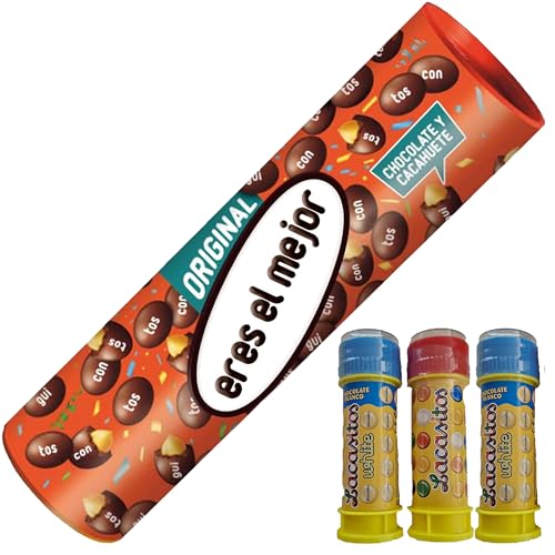 Conguitos Megatubo 1,2 KG-Eres el mejor + 3 POMPEROS LACASITOS