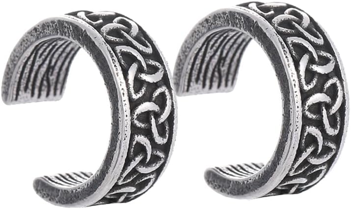 Celtic Knot Ear Cuff Earrings, Trinity Knot Clip on Earrings, Stainless Steel Witches Knot Non Piercing Earrings for Women Men