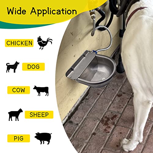 Abustle Pig Automatic Horse Drinking Waterer Bowl,Upgrade Stainless Steel Farm Livestock Water Dispenser With Drain Hole And Float Valve For Horse,Dog thumb #2