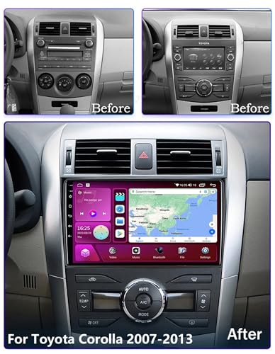 Écran tactile Android 12 avec caméra de recul et Bluetooth pour Toyota Corolla E140 E150 - 3
