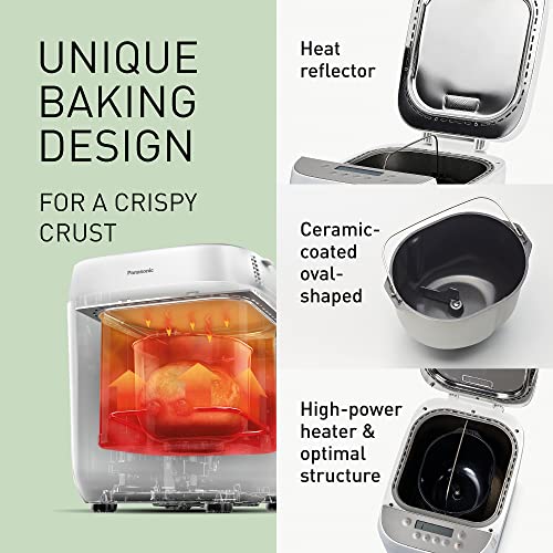 Panasonic Croustina SD-ZP2000WXE -Panificadora De Corteza Crujiente De 700W Para Panes Artesanales, Sin Gluten, Masas y Compotas (18 Programas Autom&aacute;ticos, Temporizador Digital 30H)-Color Blanco