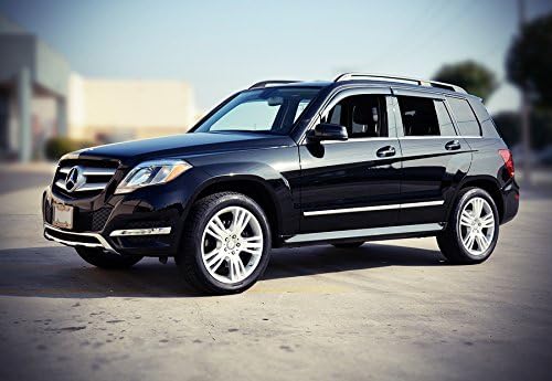 WellVisors Window Visors Wind Deflectors Compatible with Mercedes-Benz 2009-2015 GLK-Class X204 with Black Trim Rain Guards 3-847MB009