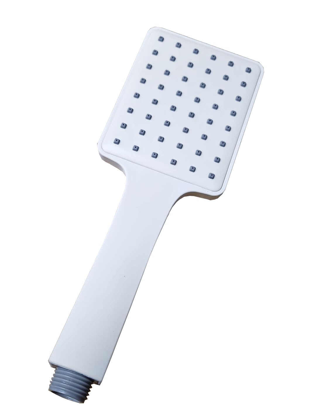 White matt Universal 1 Mode Shower with Shower Hose 2 m Slim Square High Pressure Shower Head Rainfall Hand Held Water Saving Bathroom Handshower - Image 3