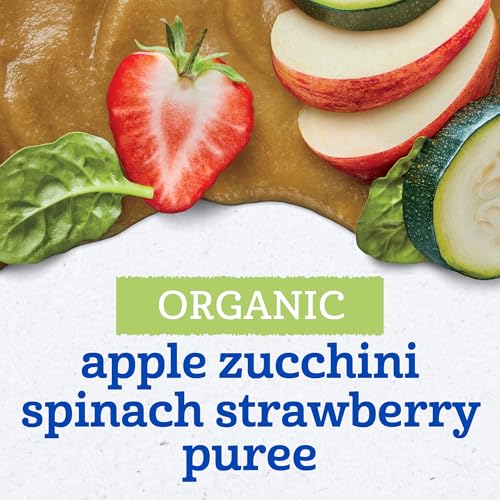 Gerber Stage 2 Organic Apple Zucchini Spinach Strawberry, 12 Pack - image 2