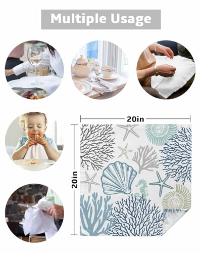Servilletas de Tela Azules Teal Set x6 20x20 pulgadas miniatura 5