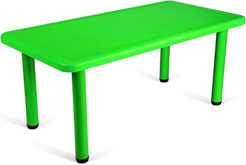 Mesa de actividades para niños, rectangular, 47.24 x 23.62 pulgadas, mesa escolar para niños, mesa de plástico portátil para guardería, preescolar,