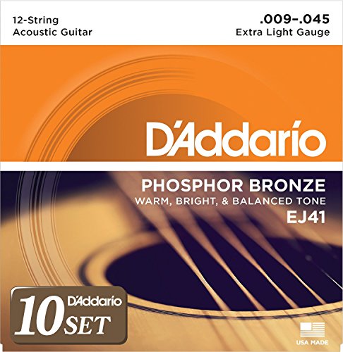 D'Addario ダダリオ アコースティックギター弦 Phosphor Bronze .009-.045 12弦 Extra Light 10セット EJ41 【国内正規品】 (B009RIJILI) Amazon価格推移・価格追跡