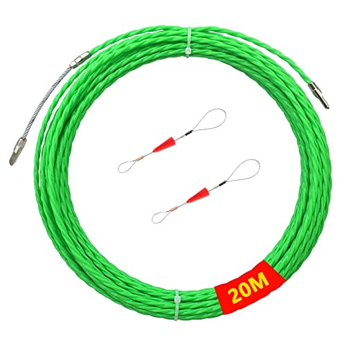 Ayuda para tirar de cables, 20 m, φ 4 mm, alambre de poliéster, adecuado para fibra óptica, comunicaciones, electricidad doméstica, obras