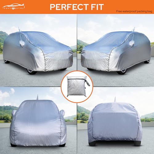 Image of Continental [SilverGuard] Dual Belts Extra Protection Jeep Compass Car Cover (2017-2026) Build with Triple Stitched, Waterproof & Dustproof Car Cover for Jeep Compass (Metallic Silver)