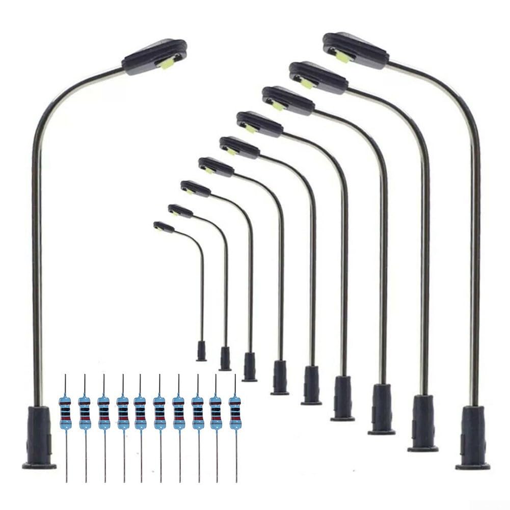 Model Railway Train Lamp Post,LED Street Lights Warm White, 42mm For N & for TT Gauge,HO for TT Scale LEDs