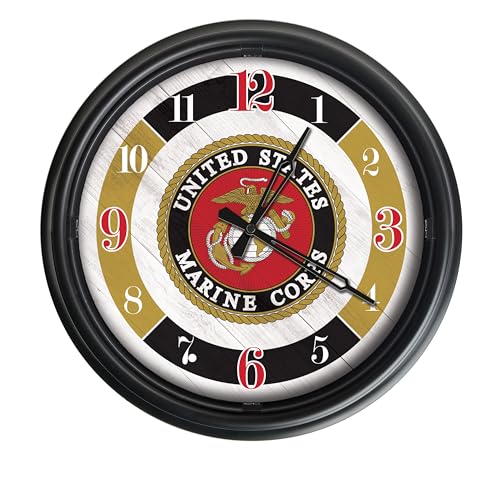 HBS United States Marine Corps Indoor/Outdoor LED Wall Clock