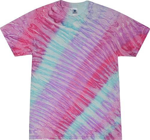 Colortone 100% Cotton Pigment Tie Dye T-Shirt for Women and Men, Large, Blossom