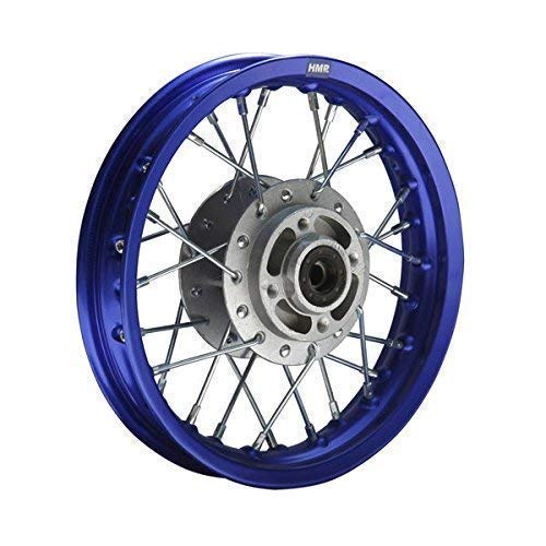 HMParts Alu Felge 12 Zoll vorne Eloxiert Geeignet für fast alle Modelle mit 12 mm Achse Dirt Bike, Pit Bike, XMOTOS, MotoCross (Blau)