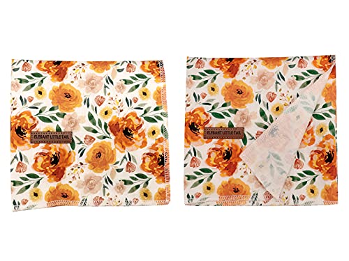 Elegant Little Tail Dog Bandanas - 1Pack Floral Print Washable Dog Scarf Female Square Dog Bib Kerchief Scarf Adjustable Pet Bandana For Medium Large Dogs #TOP2
