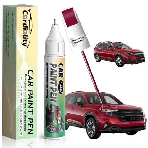 Image of M1Y Crimson Red Pearl Touch Up Paint for Subaru, Color Accurate Car Paint Scratch Repair Pen, Quick & Easy Fix Automotive Chips and Nicks