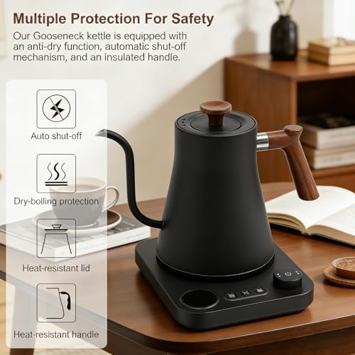 Tetera eléctrica colibrí 0.9L 1200W para café y té negra miniatura 6