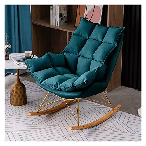 OUKMXSY Mecedora Extragrande tapizada en Lino para habitación Infantil, cómoda Mecedora, sofá de Lectura, sillón Moderno y reclinable para Dormitorio o Sala de Estar (Color: Verde)