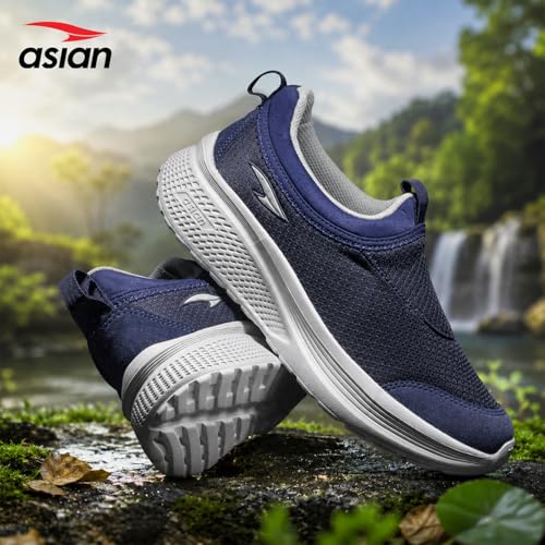 Image of ASIAN Wonderwalk-31 Men's Walking Shoes | Slip-On Daily Walk Trainer with Breathable Knit Mesh, Memory Foam Comfort & Lightweight Design
