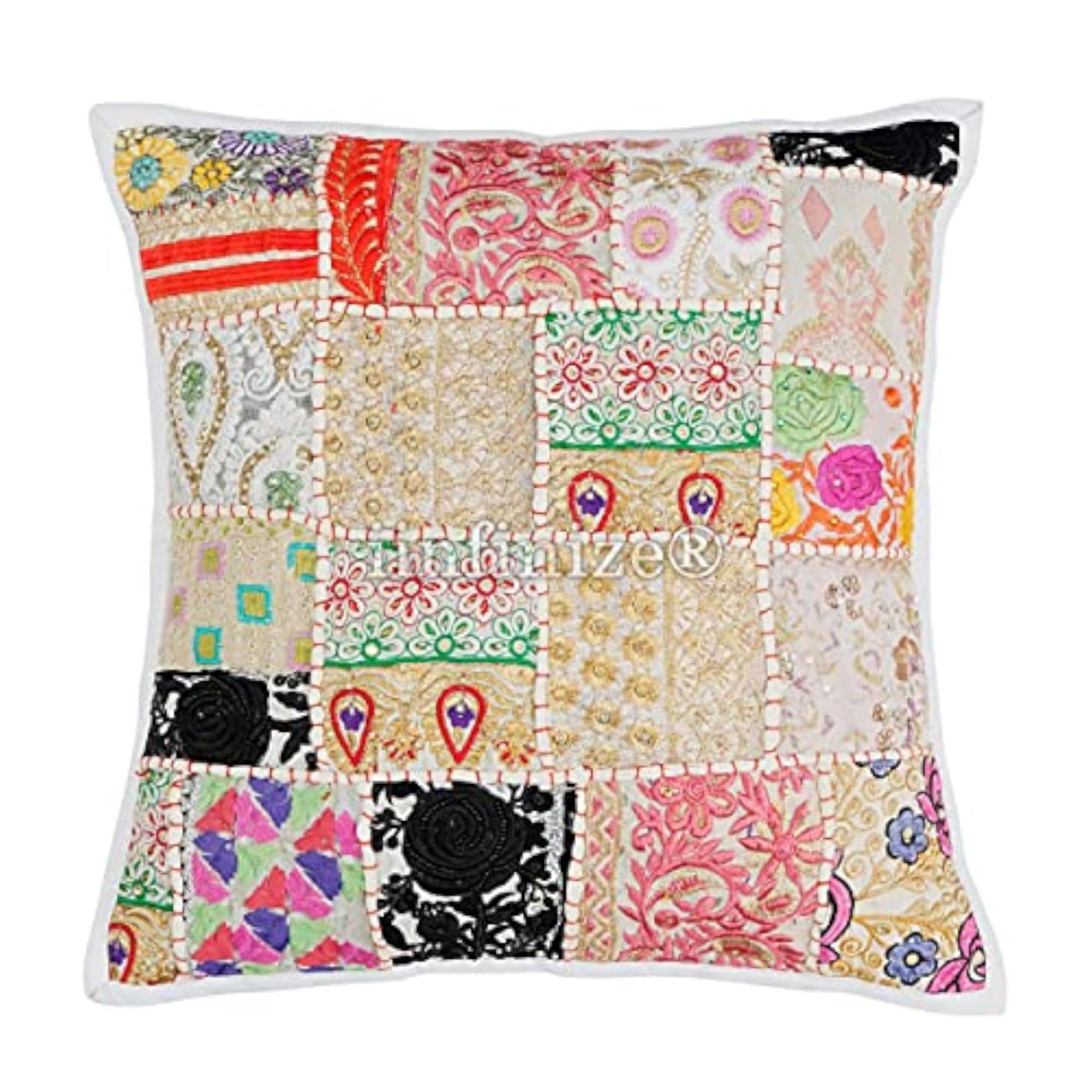 Embroidery Pillow Cover with Tassels, Decorative Gift
