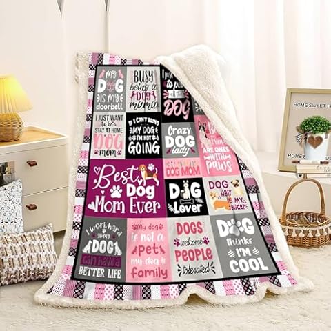 Dog Mom Gifts for Women, Gifts for Dog Moms, Dog Lovers Gifts for Women, Dog Mom Gift for Christmas Mothers Day, Best Dog Mom Birthday Blanket 60 x 50 (g617,50"x 60") Cover