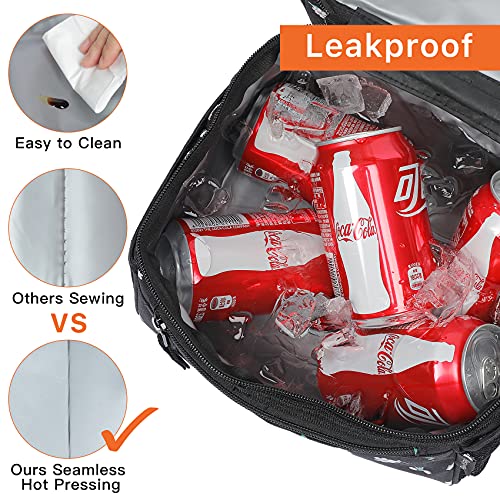 Besypro Insulated Dual Compartment Lunch Bag For Women,Leakproof Cooler Food Bag With Shoulder Strap For Adult,Thermal Bento Lunch Bag For Work,Picnic,Beach Flower #TOP2