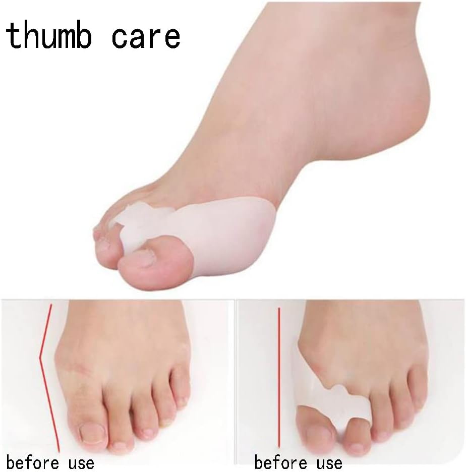 DEAVER Gel Toe Separate,Silicone Spacer,Bunion Corrector Big Straightener for Men & Women,Silicone Foot Fingers Separator Bunion Adjuster Feet Pads