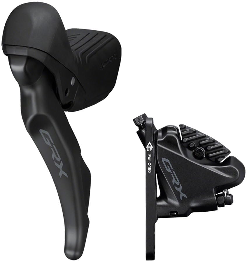 SHIMANO GRX ST-RX610 Shift/Brake Lever with BR-RX400 Hydraulic Disc Brake Caliper - Left/Front, 2X, Flat Mount Caliper,