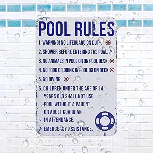 Piscina decoração metal - Sinal engraçado da regra da piscina,Sinais decoração piscinas interiores e