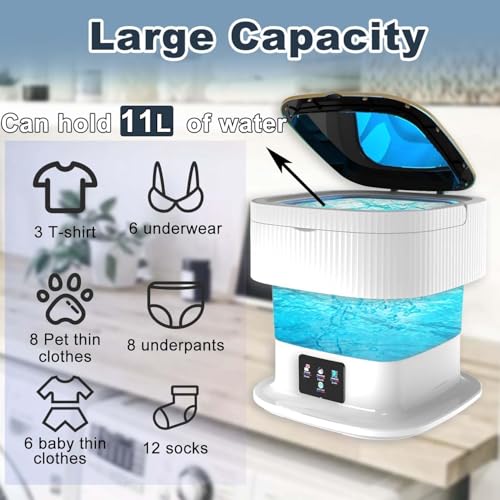 Image of SeMi AuToMaTiC FoLdInG 2KG SmAlL MiNi WaShInG MaChInE WiTh DrYeR DeEp CLeAnInG FoR UnDeRwEaR WaShINg MaChInE SeMi AuToMaTiC WS8