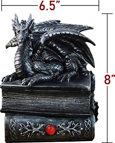 Dwk 8" Guardian Of Bibliophiles Decorative Medieval Gothic Dragon Trinket Stash Box Statue With Magical Hidden Book Secret Storage Compartment For Fantasy Home Decor… #TOP5