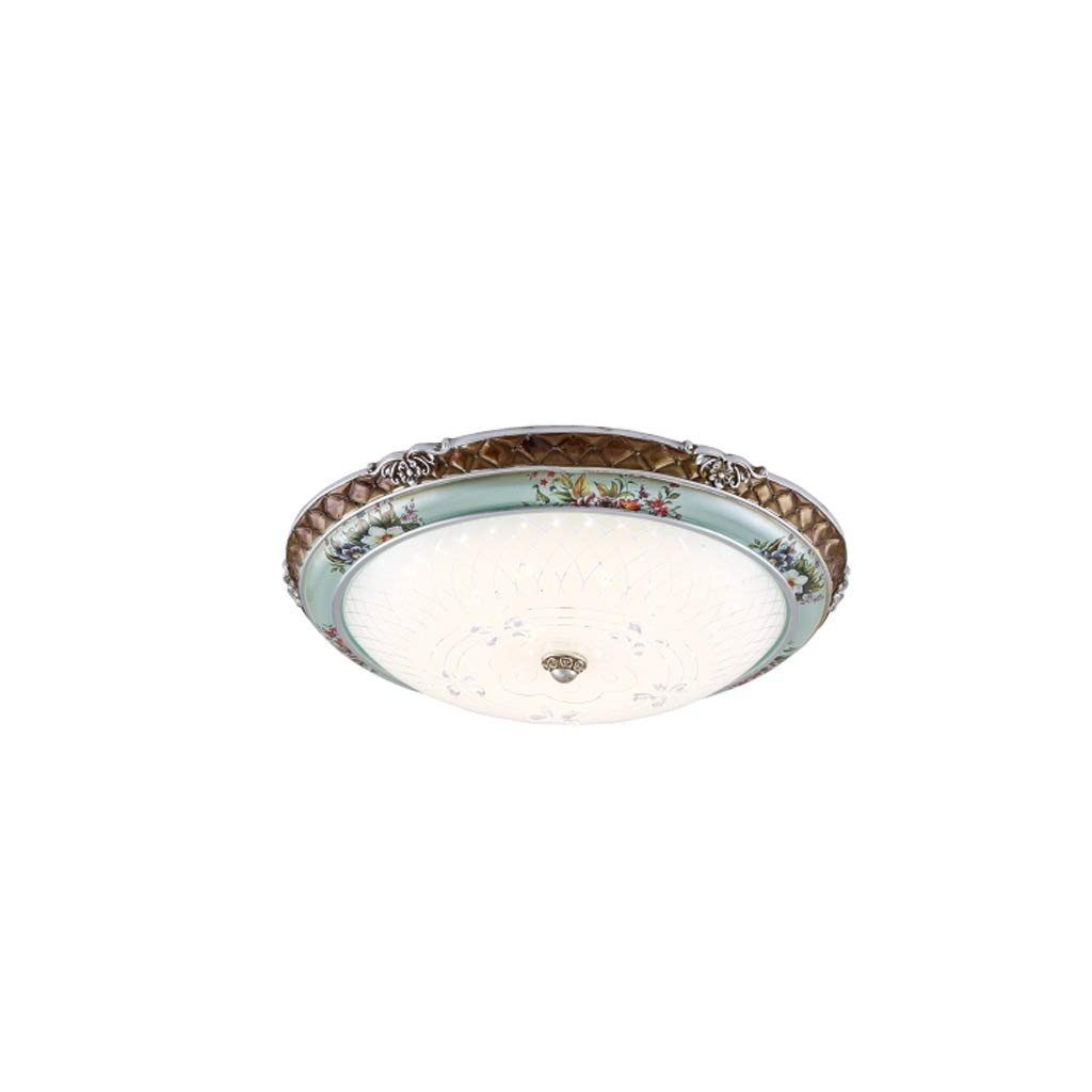 HynJGih Ceiling Light Round LED Garden Bedroom Lamp Warm Romantic Retro Country Balcony Lamps Kitchen Ceiling Lights(Stepless dimming,50cm)
