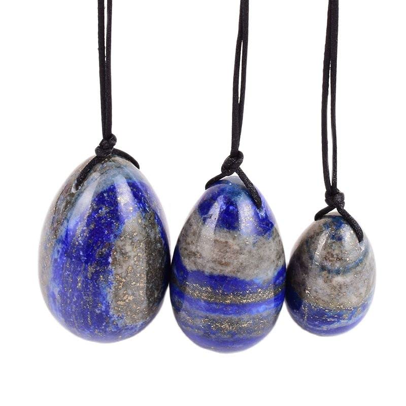 3 Unids/set De Bolas De Masaje De Cuarzo De Cristal Unisex De Lapislázuli Natural,30x20mm