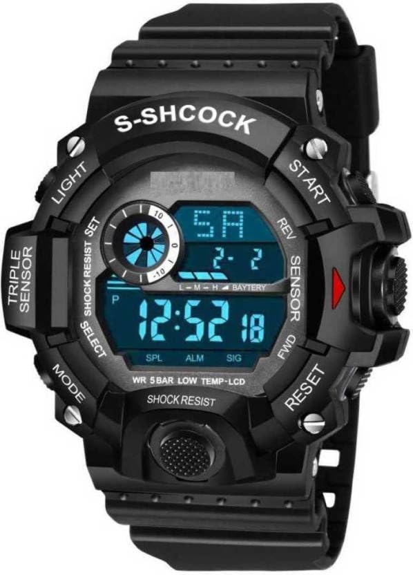QALIBA Digital Watch - for Boys C-Shock Black Digital Watch for Boys and Mens Digital Watch - for Men (B0CHP7X5Z8) Amazon Price History, Amazon Price Tracker