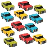 Tribello Race Car Shaped Favor Boxes – 12 Pack Assorted Colors Cardboard Treat Boxes for Party Decorations, Gift Packaging, Racing Theme Birthday, Classroom or Event Favors