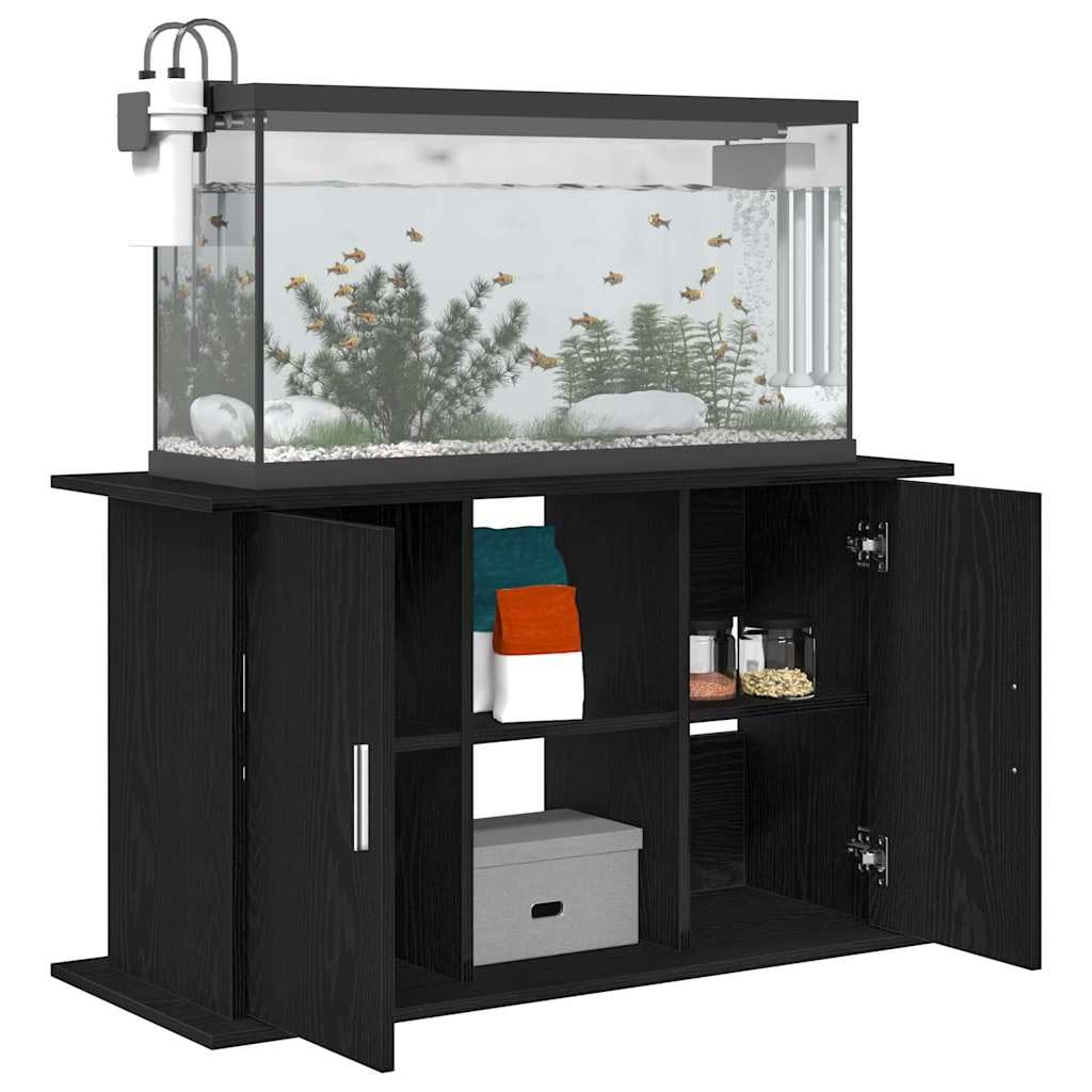 Soporte para acuario, madera negra, 101 x 41 x 58 cm, armario inferior estable con espacio de almacenamiento, cómoda, estantería para accesorios de acuario y almacenamiento en el salón