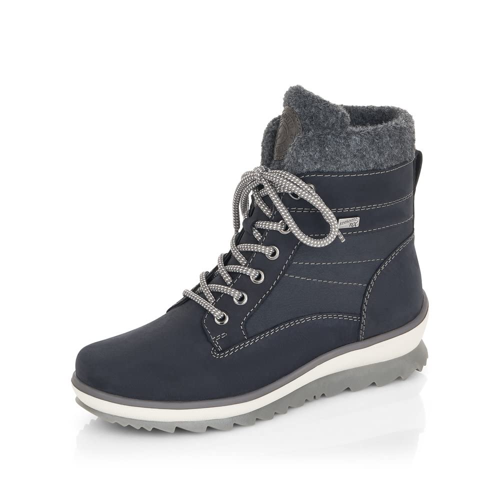 Remonte Women Ankle Boots R8477, Ladies Lace-up Ankle Boot,Removable Insole,Water Repellent,remonteTEX,Low Boots,Chukka Boot,Blau Kombi,36 EU / 3.5 UK