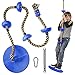Columpio Jardin Exterior, Cuerda de Escalada y Columpio para Niños, Longitud 2 m y Carga 200 kg, con Nudos, Soporte para Pies, Columpio de Escalada para Exteriores, Interiores, Patio, Parque de Juegos