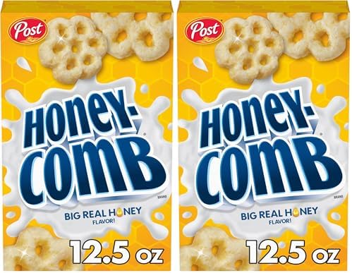 Post Honeycomb Cereal, Honey Flavored Sweetened Corn and Oat Cereal, 12.5 OZ Box (Pack of 2)