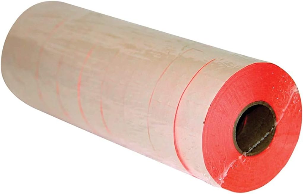 6.22, 7.22, 8.22, Florescent Label Gun Labels with Security Cut, 9 Rolls Totaling 11000 Labels (2212 Red)