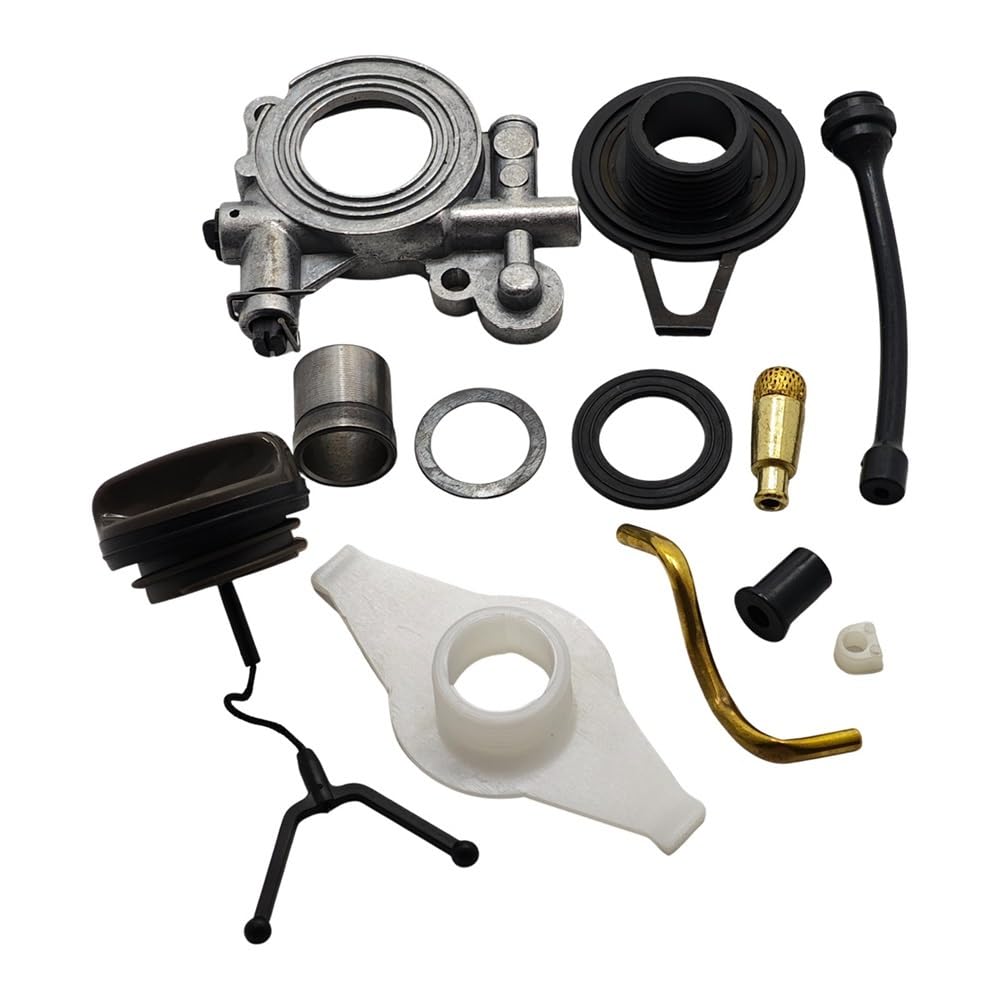 Kit Completo de reparación de Aceite for Motosierra 372XP, 365, 372, 371 y 362. Tapa, Engranaje helicoidal, Manguito, Sello de Goma.