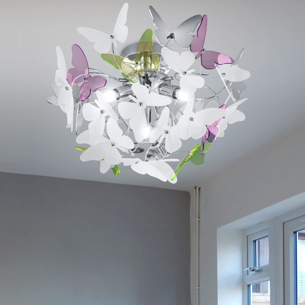 Reality Leuchten Lampada da Soffitto, Chrom, 45 x 45 x 28.5 cm