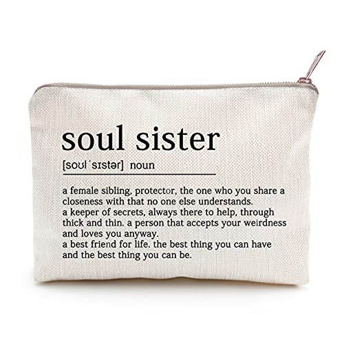 Soul Sister Makeup Case Gifts for Sister Cosmetic Bag Best Friend Toiletry Bag Gift Motivation...