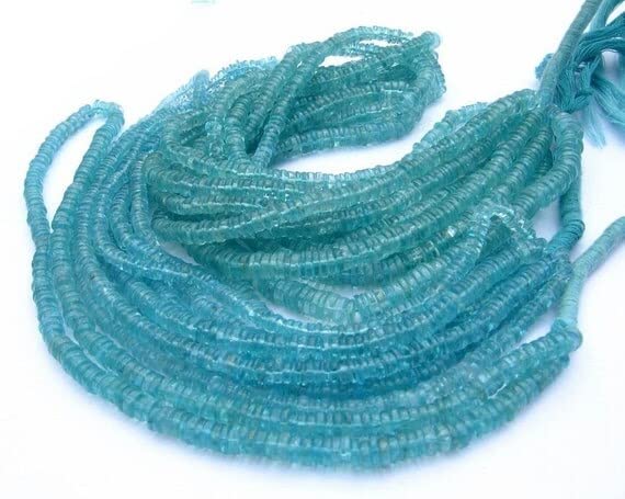 Perles Heishi en apatite bleue naturelle pour des finitions de bijoux de haute qualité