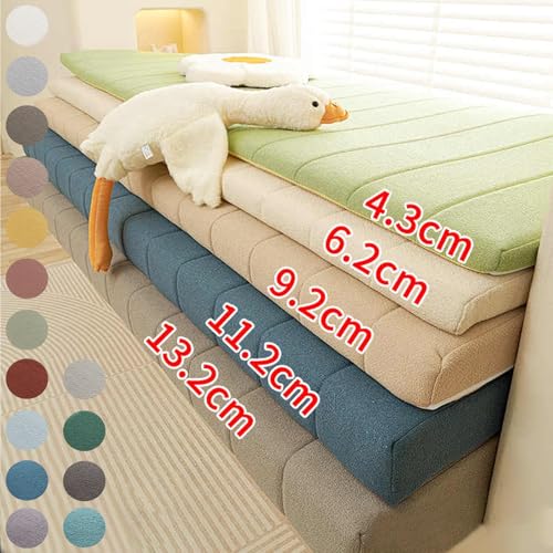 Custom Bench Cushion, Velvet Bay Window Seat Cushion, Seating Cushion for Indoor Furniture, Non-Slip Waterproof Cat Scratch, Thickened Chair Pads