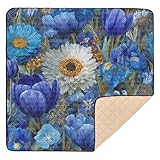 Material excelente: la capa superior de nuestra alfombra de juego de actividades para bebés para suelo está hecha de poliéster suave de calidad, la capa intermedia está rellena de espuma de calidad y la parte inferior es de puntos de silicona, cómoda...