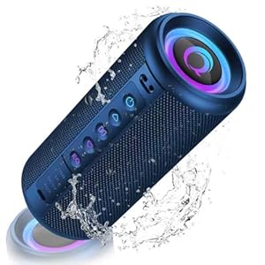 Bluetooth Lautsprecher, 2026 Musikbox Bluetooth 5.4 mit RGB Lichter, Tragbarer Lautsprecher Freisprechfunktion für Phone, 30h Akku, IP7 wasserdicht Fantastischer Sound Geeignet Outdoor/Garten/Sport
