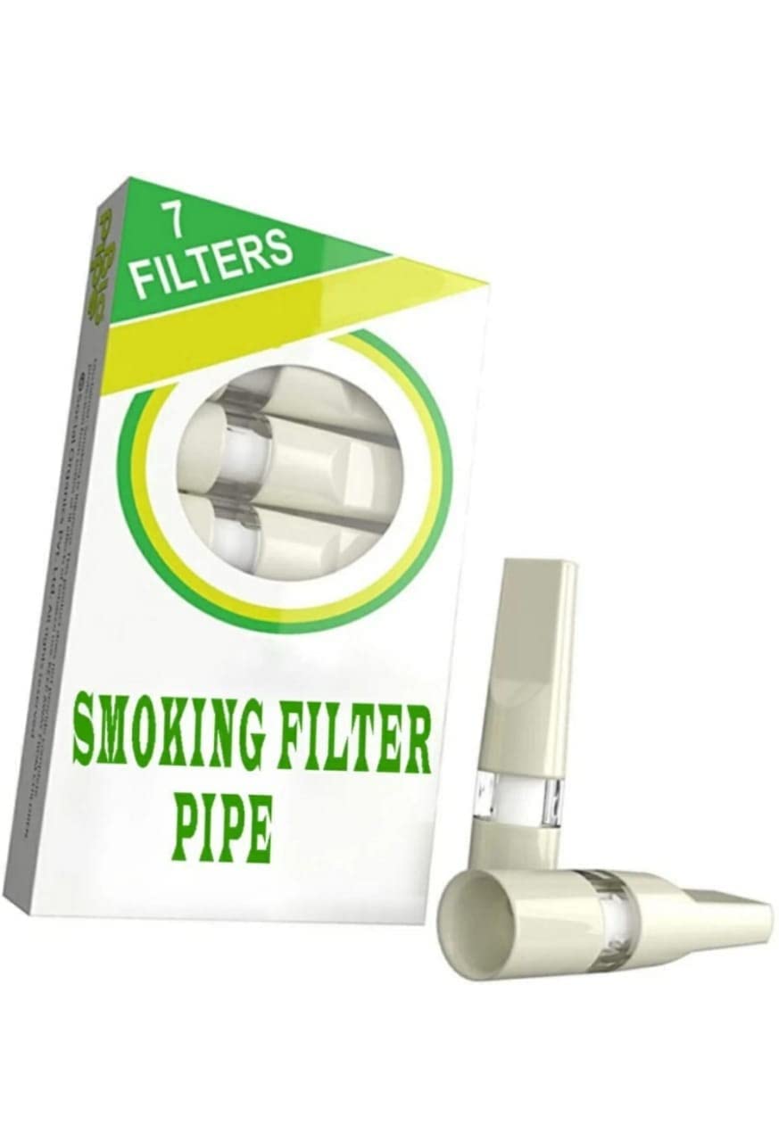 Cigarette Safety Filters Holder Washable Mouthpiece Smoking Pipe Regular Size Reduce Tar cigarette filters pipe (pack of 1) 7pcs include