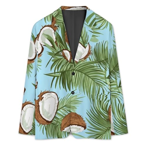 Palms and Coconut Men's Slim Suit Long-Sleeve Prom Tuxedo Classic Two Button Business Jacket3