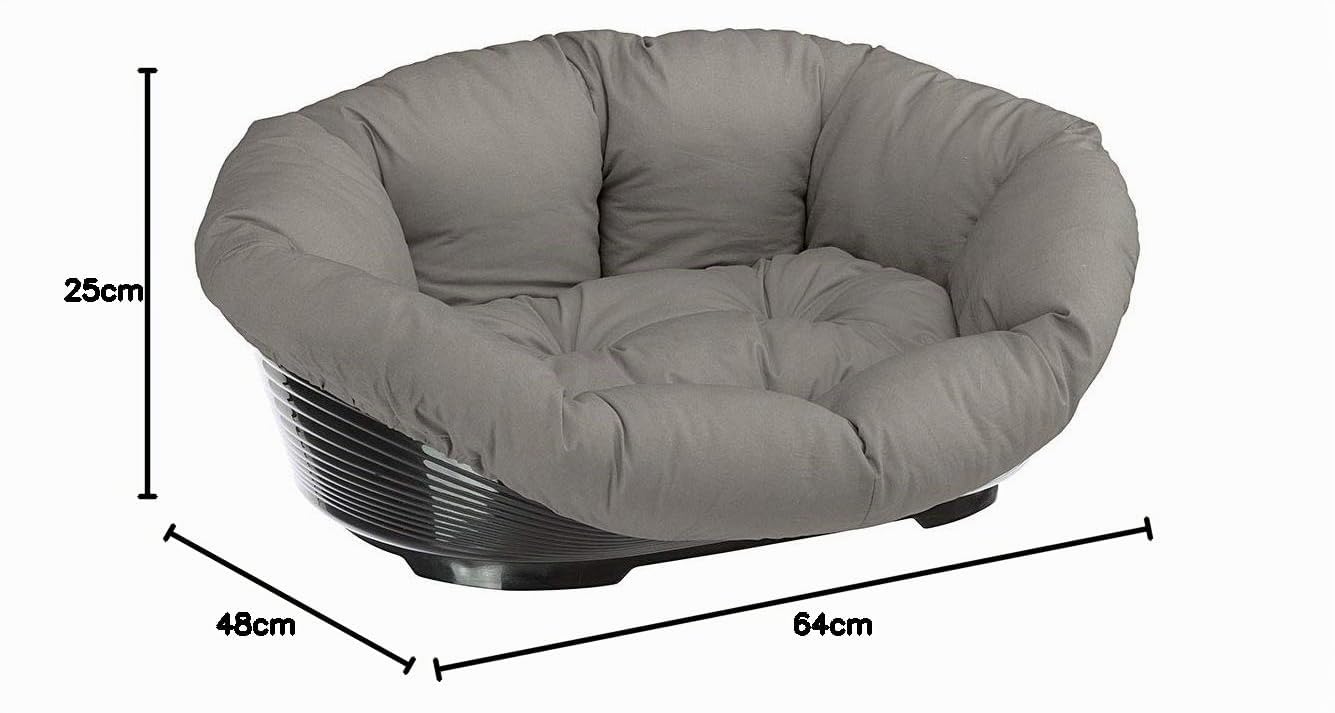 Ferplast Hundebett Hundesofa Katzenbett Hundematte Sofa' 4 Kunststoffkorb mit Waschbarem Gepolstertem Hundekissen, 64 x 48 x h 25 cm.
